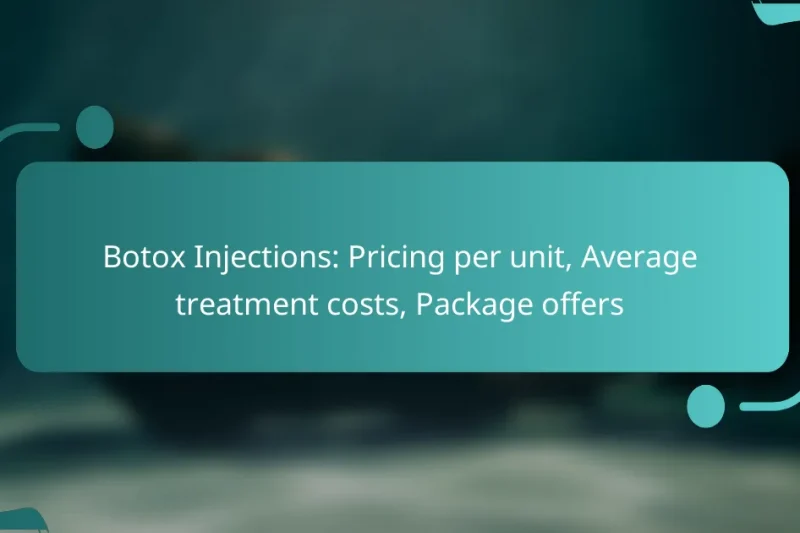 Botox Injections: Pricing per unit, Average treatment costs, Package offers