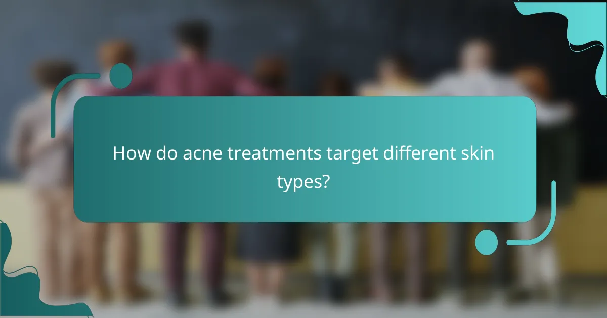 How do acne treatments target different skin types?