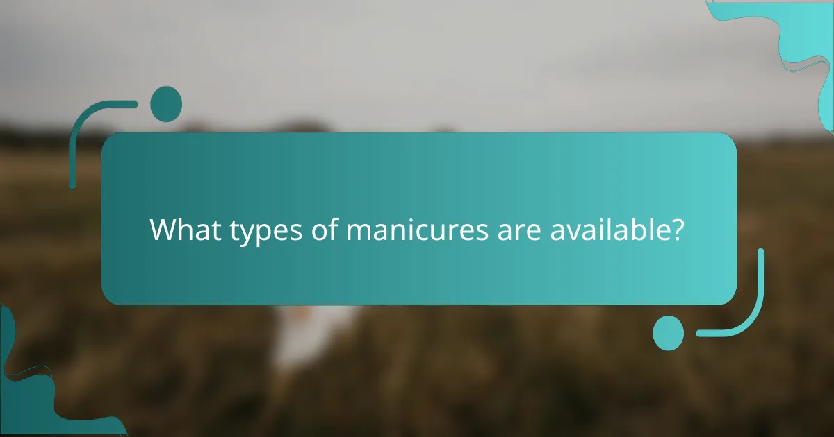 What types of manicures are available?